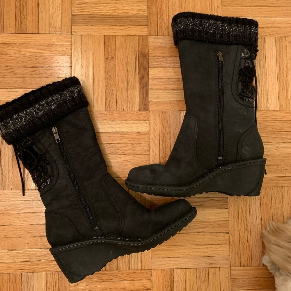 Ugg leather wedge boots